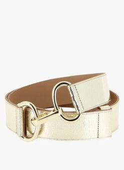 Gürtel Aus Spaltleder In Golden