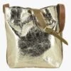 Shopper Aus Metallic-Leder In Golden