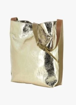 Shopper Aus Metallic-Leder In Golden -Soeur 3596513