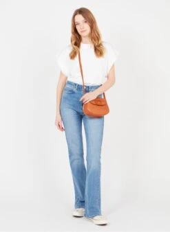 Leder-Umhängetasche Mit Umschlag In Braun -Soeur 3604867