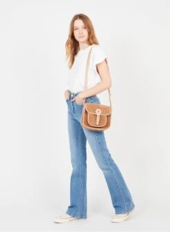 Leder-Umschlagtasche Mit Schnalle In Braun -Soeur 3643815