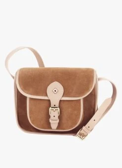 Leder-Umschlagtasche Mit Schnalle In Braun