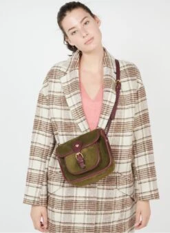 Leder-Umschlagtasche Mit Schnalle In Mehrfarbig