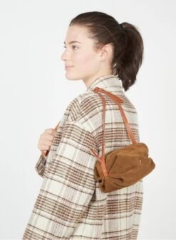 Umhängetasche Aus Spaltleder In Braun