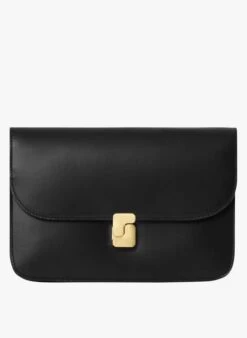 Soeur Clutch Aus Glacé-Leder In Schwarz