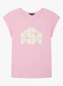 Soeur Rundhals-T-Shirt Aus Baumwoll-Mix Mit Siebdruck In Rosa 7 Soeur Rundhals-T-Shirt Aus Baumwoll-Mix Mit Siebdruck In Rosa -Soeur 3984912