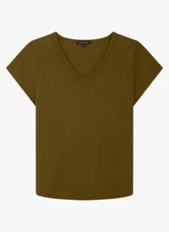 Soeur T-Shirt Aus Baumwoll-Mix Mit V-Ausschnitt In Khaki -Soeur 3984918