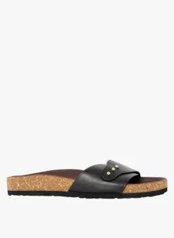 Soeur Flache Mules Aus Leder In Schwarz