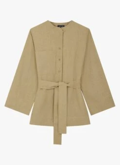 Soeur Bluse Aus Gewaschenem Leinen Mit Rundhalsausschnitt In Beige 7 Soeur Bluse Aus Gewaschenem Leinen Mit Rundhalsausschnitt In Beige -Soeur 3985015