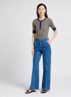 Soeur Gestreiftes Rundhals-T-Shirt Aus Baumwolle In Mehrfarbig -Soeur 4009692