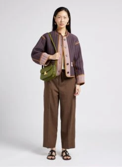 Soeur Melierte Leinenhose Mit Geradem Schnitt In Braun -Soeur 4009710 2