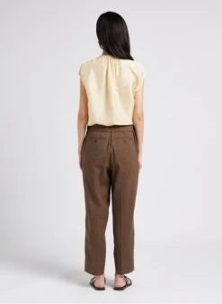 Soeur Melierte Leinenhose Mit Geradem Schnitt In Braun -Soeur 4009714