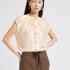 Soeur Weite Seidenbluse In Beige