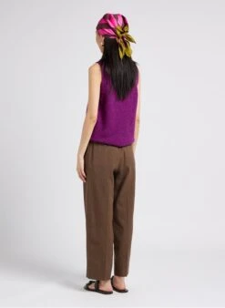 Soeur Melierte Leinenhose Mit Geradem Schnitt In Braun -Soeur 4009718