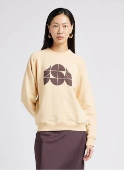 Soeur Rundhals-Sweatshirt Aus Baumwolle In Beige