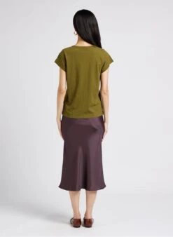 Soeur T-Shirt Aus Baumwoll-Mix Mit V-Ausschnitt In Khaki -Soeur 4009734