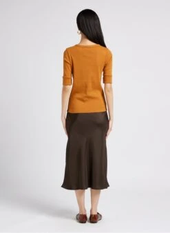 Soeur Baumwoll-T-Shirt Mit Eckigem Ausschnitt In Braun -Soeur 4009738 1