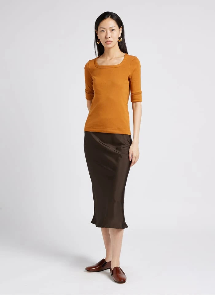 Soeur Weich Fallender Midirock Aus Satin In Grau 4 Soeur Weich Fallender Midirock Aus Satin In Grau – Bild 4