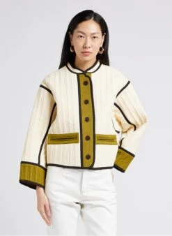 Soeur Baumwolljacke Mit Rundhalskragen In Beige -Soeur 4009824