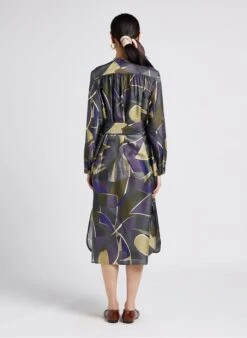 Soeur Midi-Seidenkleid Mit Print In Grau -Soeur 4009866