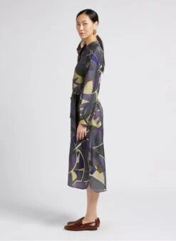 Soeur Midi-Seidenkleid Mit Print In Grau -Soeur 4009870
