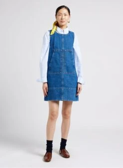 Soeur Kurzkleid Aus Baumwoll-Denim In Bleached Jeans