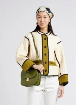 Soeur Baumwolljacke Mit Rundhalskragen In Beige