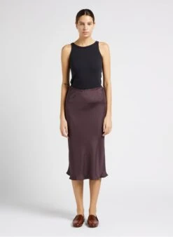 Soeur Weich Fallender Midirock Aus Satin In Khaki -Soeur 4012158