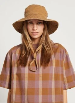 Soeur Bucket Hat Aus Baumwolle Und Leinen In Braun