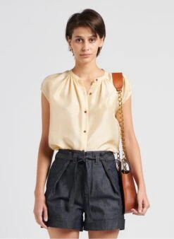 Soeur Weite Seidenbluse In Beige -Soeur 4033237