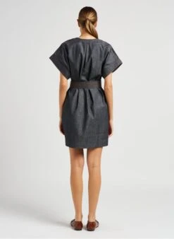 Soeur Kurzes Chambray-Kleid In Jeans Ohne Waschung -Soeur 4043820