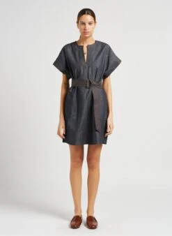 Soeur Kurzes Chambray-Kleid In Jeans Ohne Waschung