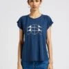Soeur Rundhals-T-Shirt Aus Baumwoll-Mix Mit Siebdruck In Blau