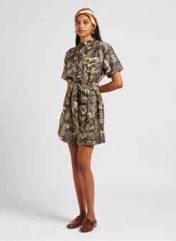 Soeur Kurzes Seidenkleid Mit Klassischem Kragen Und Print In Mehrfarbig -Soeur 4047378