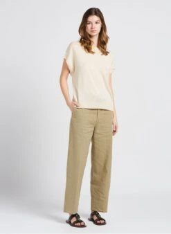 Soeur Melierte Leinenhose Mit Geradem Schnitt In Beige -Soeur 4058691