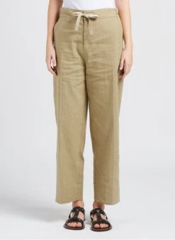 Soeur Melierte Leinenhose Mit Geradem Schnitt In Beige