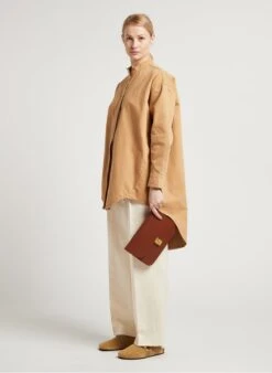 Soeur Clutch Aus Glacé-Leder In Braun -Soeur 4065660