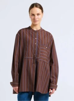 Soeur Baumwoll-Top Mit Mao-Kragen In Mehrfarbig