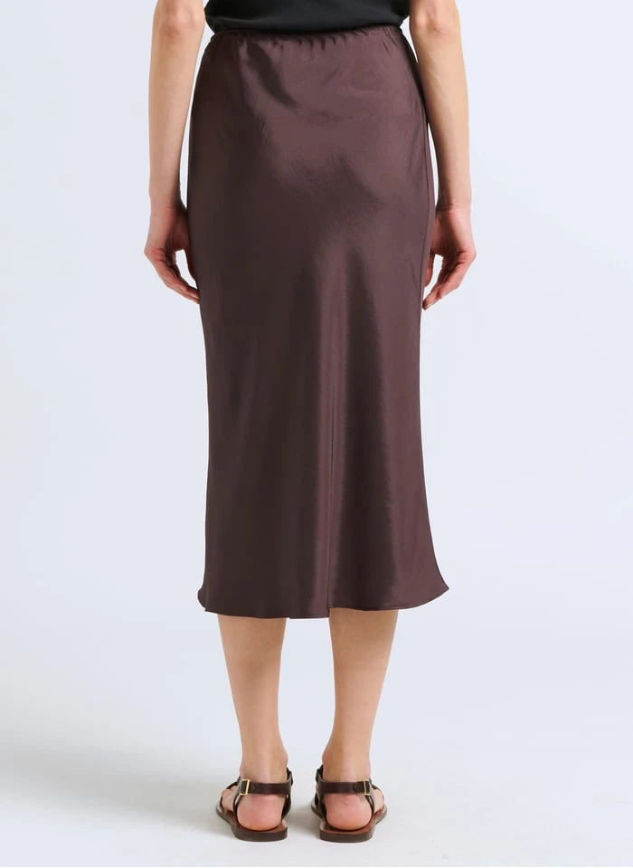 Soeur Weich Fallender Midirock Aus Satin In Grau 2 Soeur Weich Fallender Midirock Aus Satin In Grau – Bild 2