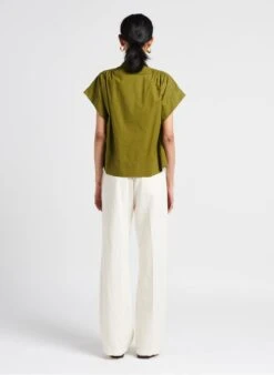 Soeur Bluse Aus Baumwoll-Popeline Mit V-Ausschnitt In Grun -Soeur 4114933