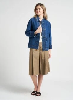 Soeur Jeansjacke Aus Baumwolle Mit Knebelverschlüssen In Bleached Jeans -Soeur 4123159
