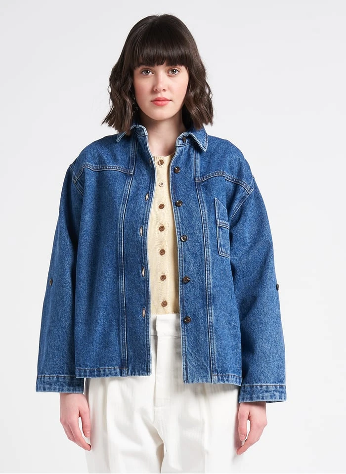 Soeur Jeanshemd In Stone-Washed-Optik In Bleached Jeans 1 Soeur Jeanshemd In Stone-Washed-Optik In Bleached Jeans