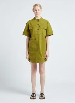 Soeur Kurzkleid Aus Baumwolle Gewaschen In Grun -Soeur 4137794