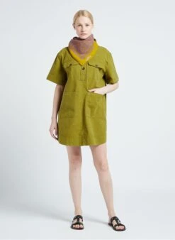 Soeur Kurzkleid Aus Baumwolle Gewaschen In Grun