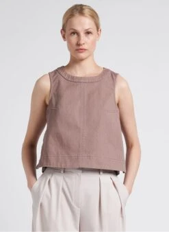 Soeur Rundhals-Top Aus Baumwoll-Canvas In Violett