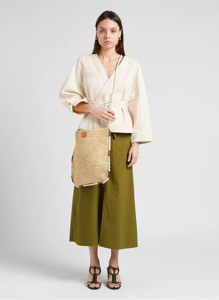 Soeur Überkreuzte Kimonojacke Aus Bio-Baumwolle In Beige 7 Soeur Überkreuzte Kimonojacke Aus Bio-Baumwolle In Beige – Bild 7