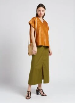 Soeur Weites Leinen-Top Mit V-Ausschnitt In Braun -Soeur 4151909