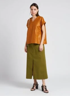 Soeur Weites Leinen-Top Mit V-Ausschnitt In Braun -Soeur 4151912