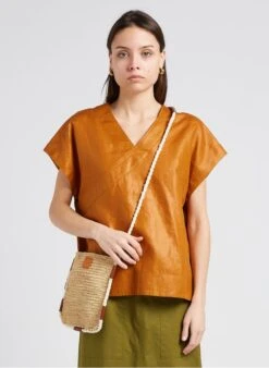 Soeur Kleine Tasche Aus Naturbast In Schwarz