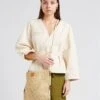 Soeur Überkreuzte Kimonojacke Aus Bio-Baumwolle In Beige